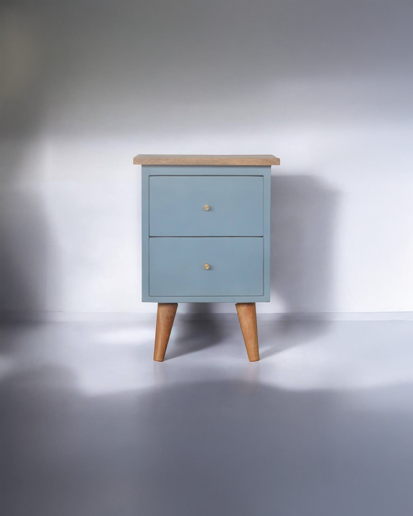 Nuncio Blue Hand-Painted Nightstand