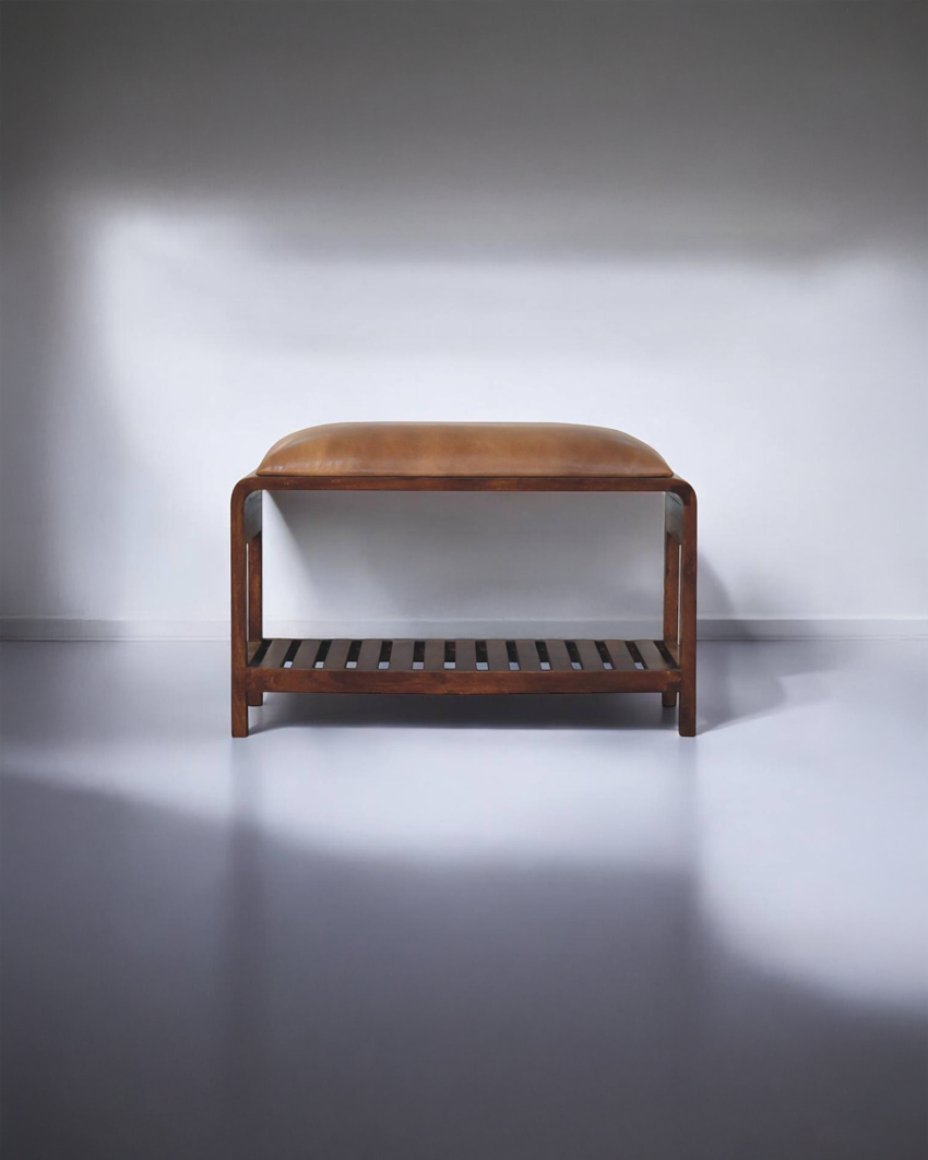 Eliseo Buffalo Slatted Square Bench