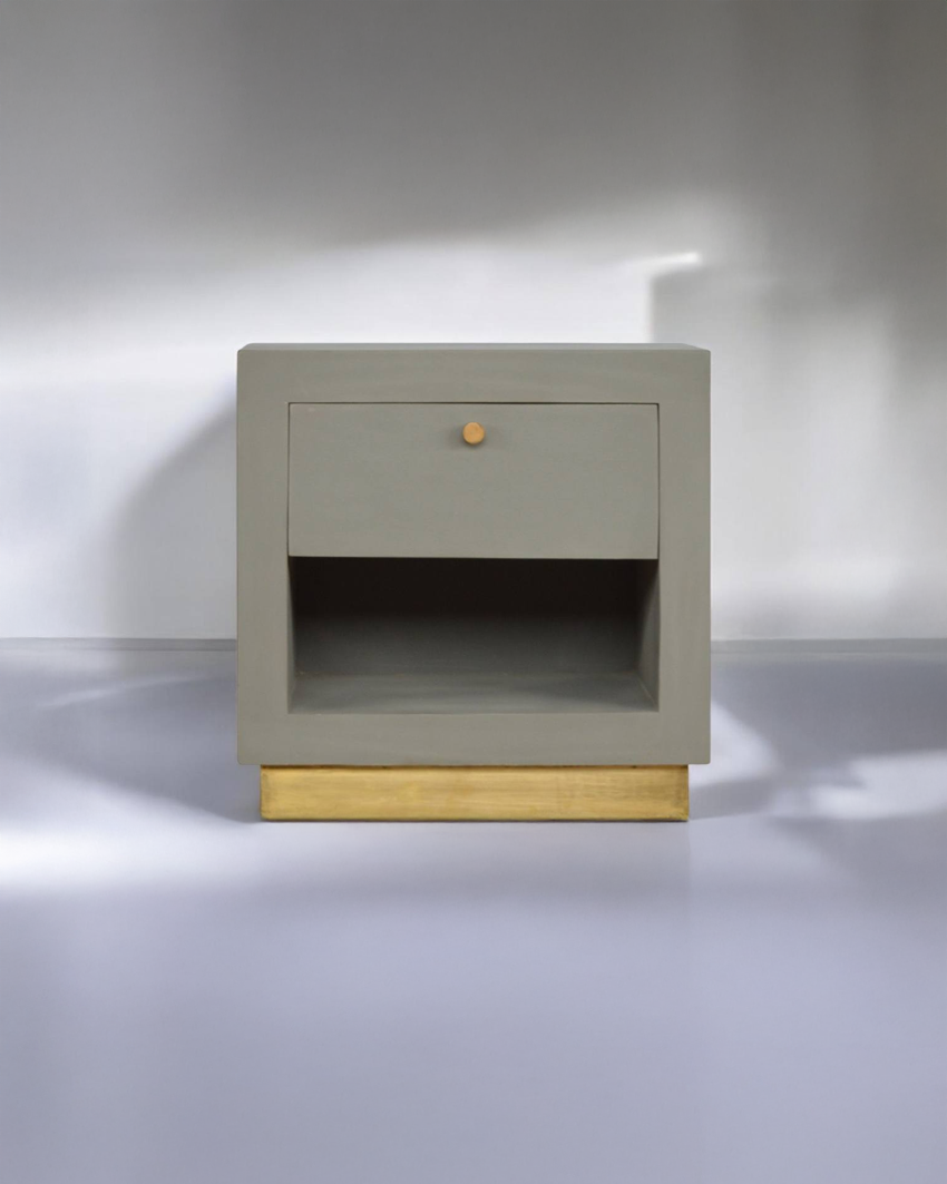 Nuncio Cement Nightstand with Open Slot