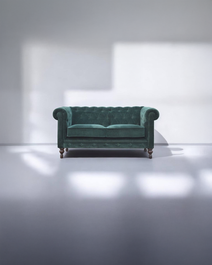 Nuncio Emerald Green Velvet Chesterfield