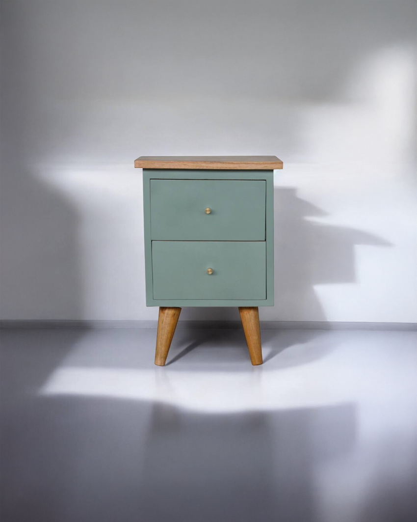 Nuncio Green Hand-Painted Nightstand