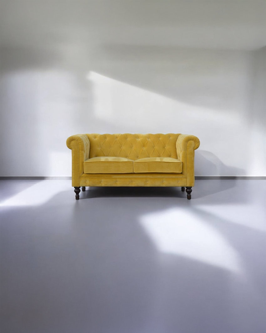 Nuncio Mustard Velvet Chesterfield Sofa